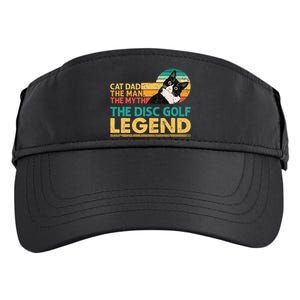 Disc Golf Cat The Disc Golf Legend Outfit Retro Sunset Adult Drive Performance Visor