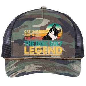 Disc Golf Cat The Disc Golf Legend Outfit Retro Sunset Retro Rope Trucker Hat Cap