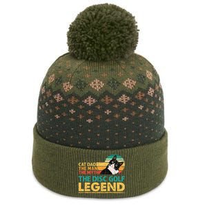 Disc Golf Cat The Disc Golf Legend Outfit Retro Sunset The Baniff Cuffed Pom Beanie