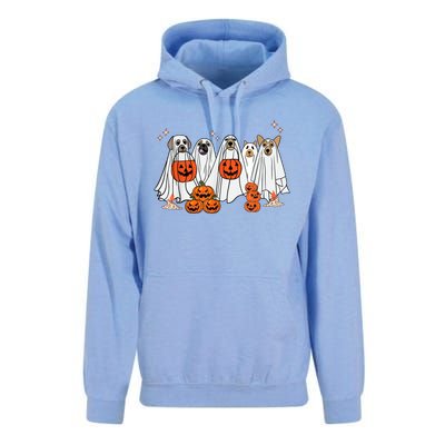 Dog Ghost Cute Dog Dressed As Ghost Funny Halloween Dog Unisex Surf Hoodie