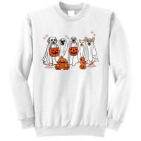 Dog Ghost Cute Dog Dressed As Ghost Funny Halloween Dog Sweatshirt