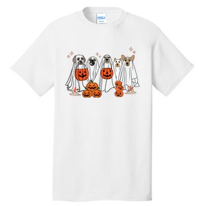 Dog Ghost Cute Dog Dressed As Ghost Funny Halloween Dog Tall T-Shirt