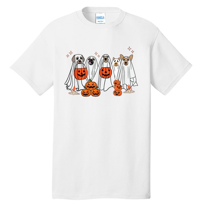 Dog Ghost Cute Dog Dressed As Ghost Funny Halloween Dog Tall T-Shirt