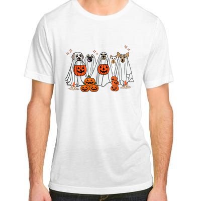 Dog Ghost Cute Dog Dressed As Ghost Funny Halloween Dog Adult ChromaSoft Performance T-Shirt