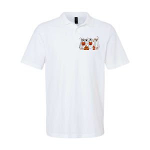 Dog Ghost Cute Dog Dressed As Ghost Funny Halloween Dog Softstyle Adult Sport Polo