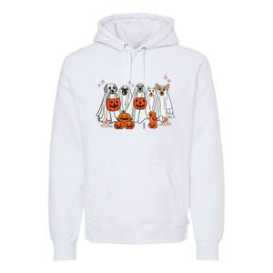 Dog Ghost Cute Dog Dressed As Ghost Funny Halloween Dog Premium Hoodie