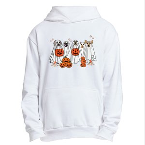 Dog Ghost Cute Dog Dressed As Ghost Funny Halloween Dog Urban Pullover Hoodie