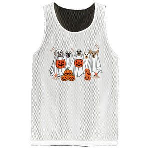 Dog Ghost Cute Dog Dressed As Ghost Funny Halloween Dog Mesh Reversible Basketball Jersey Tank