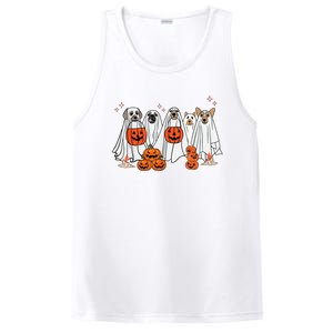 Dog Ghost Cute Dog Dressed As Ghost Funny Halloween Dog PosiCharge Competitor Tank