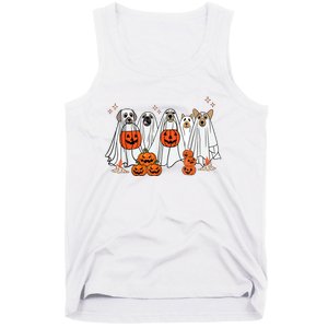 Dog Ghost Cute Dog Dressed As Ghost Funny Halloween Dog Tank Top