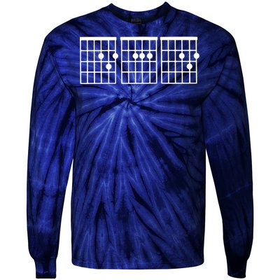 Dad Guitar Chord Tie-Dye Long Sleeve Shirt