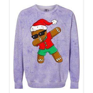 Dabbing Gingerbread Christmas In July Xmas Dab Colorblast Crewneck Sweatshirt