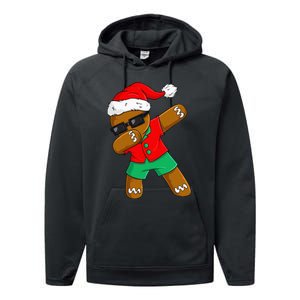 Dabbing Gingerbread Christmas In July Xmas Dab Performance Fleece Hoodie