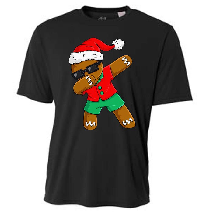 Dabbing Gingerbread Christmas In July Xmas Dab Cooling Performance Crew T-Shirt