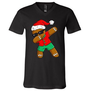 Dabbing Gingerbread Christmas In July Xmas Dab V-Neck T-Shirt