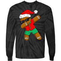 Dabbing Gingerbread Christmas In July Xmas Dab Tie-Dye Long Sleeve Shirt