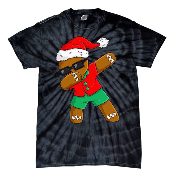 Dabbing Gingerbread Christmas In July Xmas Dab Tie-Dye T-Shirt