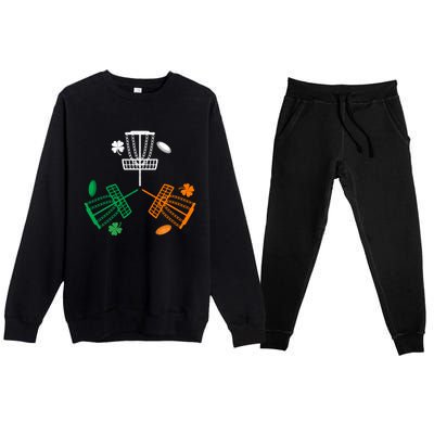 Disc Golf Clover Irish Flag Costume St Patricks Day Meaningful Gift Premium Crewneck Sweatsuit Set