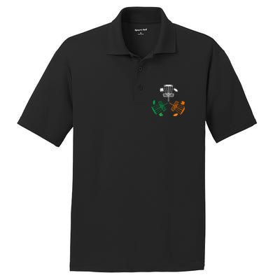 Disc Golf Clover Irish Flag Costume St Patricks Day Meaningful Gift PosiCharge RacerMesh Polo