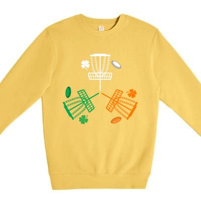 Disc Golf Clover Irish Flag Costume St Patricks Day Gift Premium Crewneck Sweatshirt