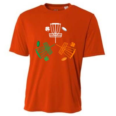 Disc Golf Clover Irish Flag Costume St Patricks Day Gift Cooling Performance Crew T-Shirt