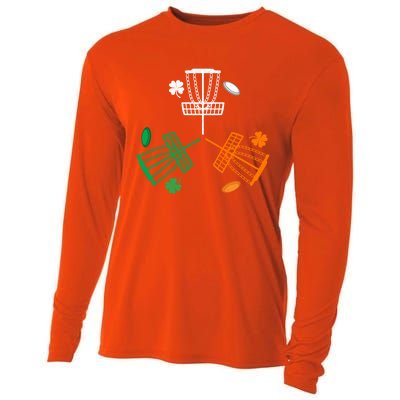 Disc Golf Clover Irish Flag Costume St Patricks Day Gift Cooling Performance Long Sleeve Crew