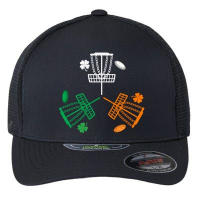 Disc Golf Clover Irish Flag Costume St Patricks Day Gift Flexfit Unipanel Trucker Cap