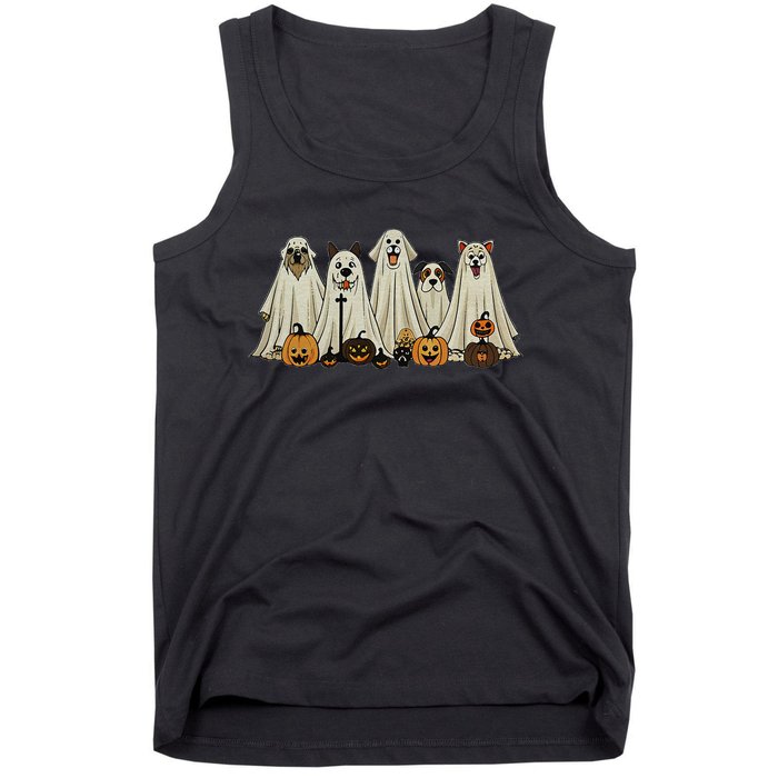 Dog Ghost Cute Dog Dressed As Ghost Funny Halloween Dog Tank Top