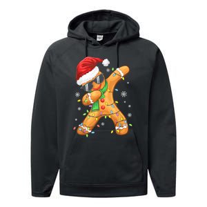 Dabbing Gingerbread Christmas Funny Xmas Dab Performance Fleece Hoodie