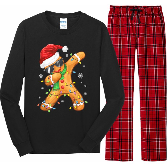 Dabbing Gingerbread Christmas Funny Xmas Dab Long Sleeve Pajama Set