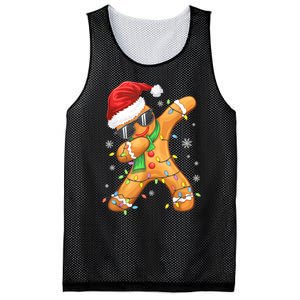 Dabbing Gingerbread Christmas Funny Xmas Dab Mesh Reversible Basketball Jersey Tank