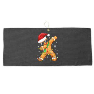 Dabbing Gingerbread Christmas Funny Xmas Dab Large Microfiber Waffle Golf Towel