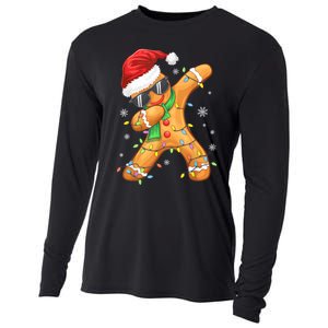 Dabbing Gingerbread Christmas Funny Xmas Dab Cooling Performance Long Sleeve Crew