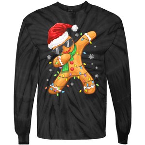 Dabbing Gingerbread Christmas Funny Xmas Dab Tie-Dye Long Sleeve Shirt