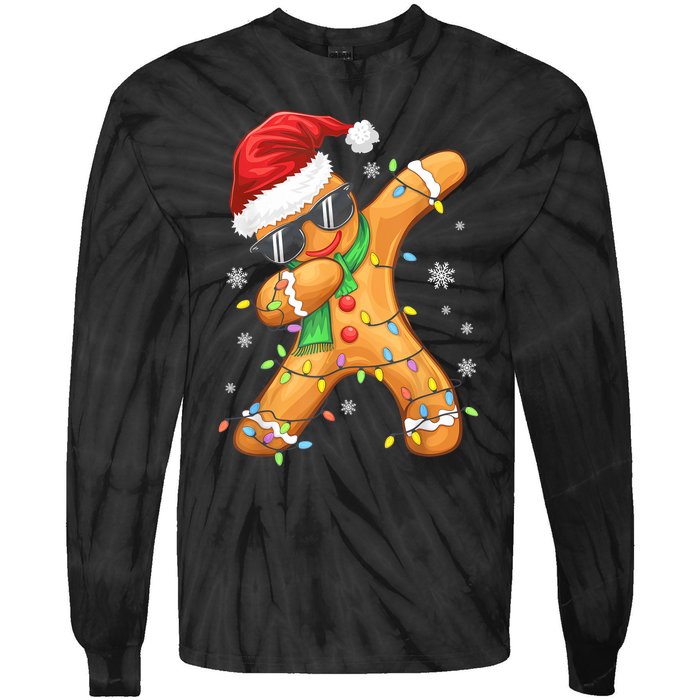 Dabbing Gingerbread Christmas Funny Xmas Dab Tie-Dye Long Sleeve Shirt