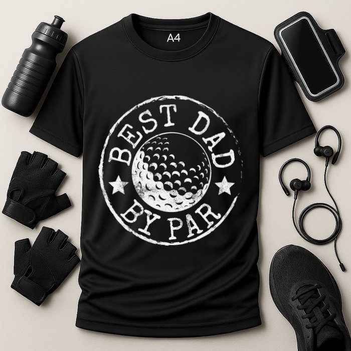 Disc Golf Dad Best Dad By Par Father's Day Disk Frisbee Cooling Performance Crew T-Shirt