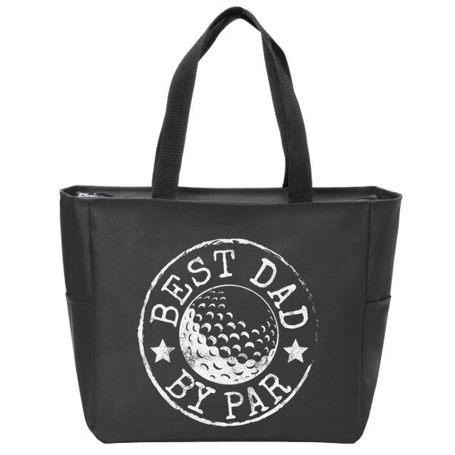 Disc Golf Dad Best Dad By Par Father's Day Disk Frisbee Zip Tote Bag