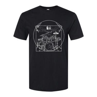 Drummer Gift Da Vinci Drums Drawing Present For Music Fans Softstyle CVC T-Shirt