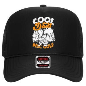 Disc Golfing Discgolf Basket Cool Dads Play Disc Golf High Crown Mesh Back Trucker Hat