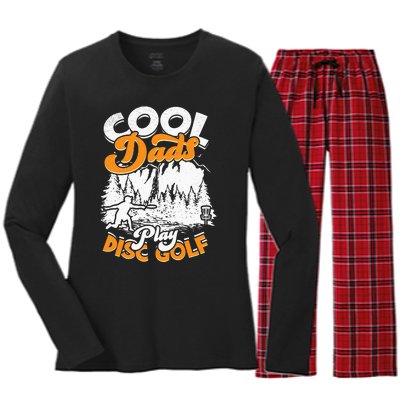 Disc Golfing Discgolf Basket Cool Dads Play Disc Golf Women's Long Sleeve Flannel Pajama Set 