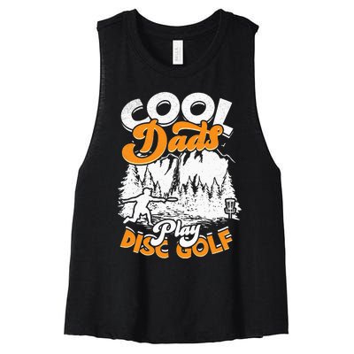 Disc Golfing Discgolf Basket Cool Dads Play Disc Golf Women's Racerback Cropped Tank