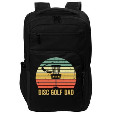 Disc Golf Dad Vintage Father's Day Frisbee Golfer Retro Impact Tech Backpack