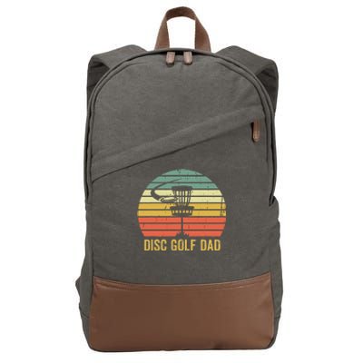 Disc Golf Dad Vintage Father's Day Frisbee Golfer Retro Cotton Canvas Backpack