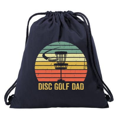 Disc Golf Dad Vintage Father's Day Frisbee Golfer Retro Drawstring Bag