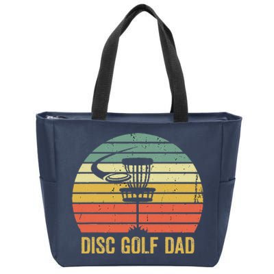 Disc Golf Dad Vintage Father's Day Frisbee Golfer Retro Zip Tote Bag