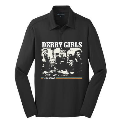 Derry Girl Silk Touch Performance Long Sleeve Polo