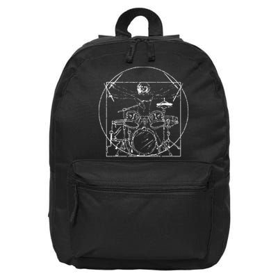 Drummer Gift Da Vinci Drums Drawing Present for Music Fans 16 in Basic Backpack