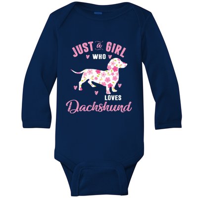 Dachshund Gift Dachshund Lover Gift Baby Long Sleeve Bodysuit