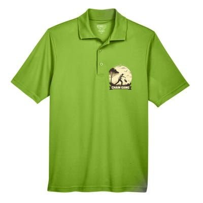 Disc Golf Disciple Chasing Chains And Flicking Frisbees Gift Men's Origin Performance Pique Polo