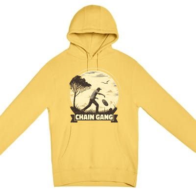 Disc Golf Disciple Chasing Chains And Flicking Frisbees Gift Premium Pullover Hoodie